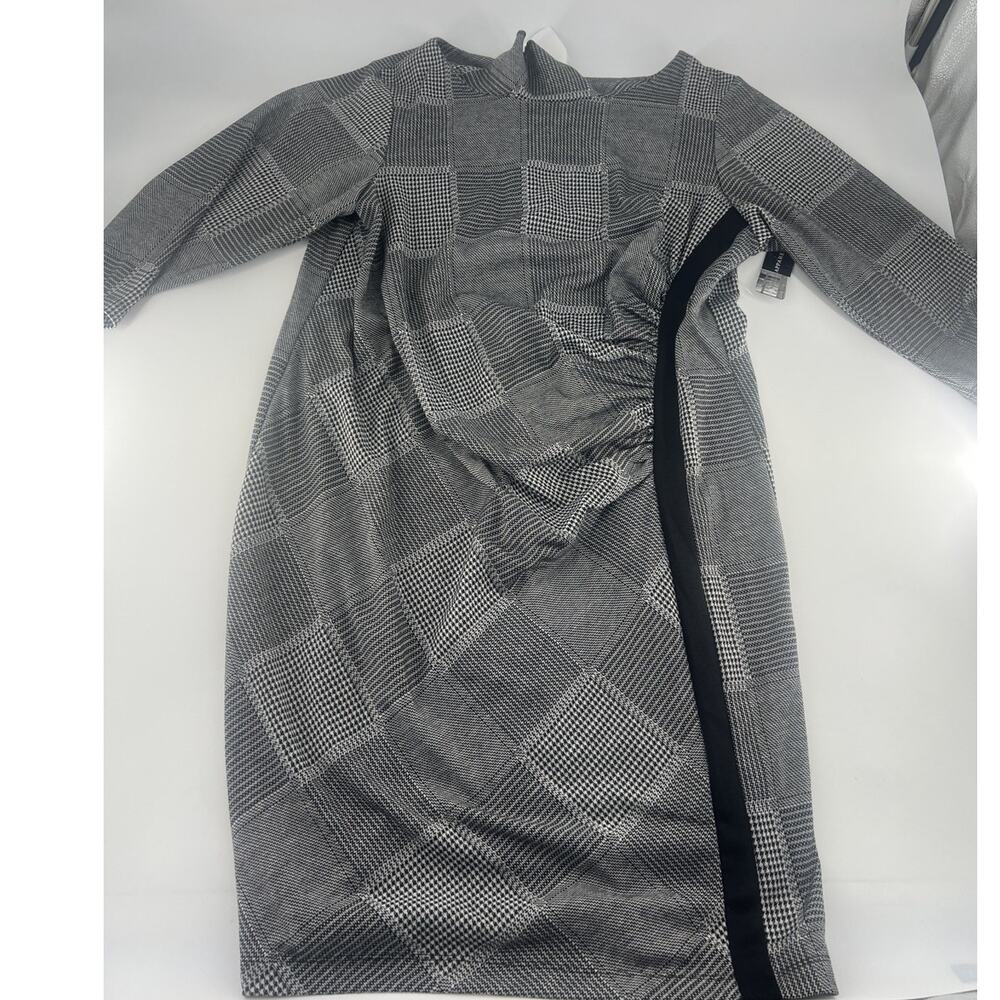 Soho Apparel Dress Plus 2X Sheath Black White Round Neck Women Career Work New